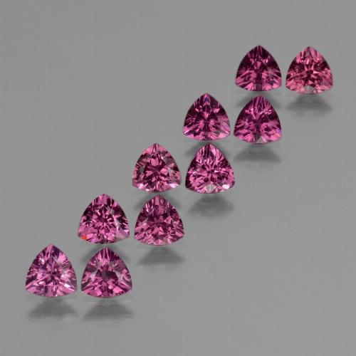 Rapberry Red Rhodolit-Granat Edelstein - 0.6ct Trillantschliff (ID: 423148)