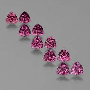 5.49 ctw Purple Rhodolite Garnet Stones, Natural Rhodolite Garnet in Trillion Facet Shape for Sale