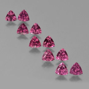 5.37 ctw Purple Rhodolite Garnet Stones, Natural Rhodolite Garnet in Trillion Facet Shape for Sale