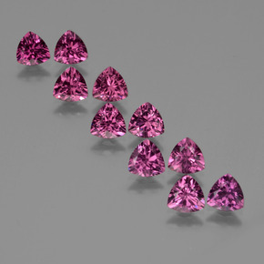 5.62 ctw Pink Rhodolite Garnet Stones, Natural Rhodolite Garnet in Trillion Facet Shape for Sale