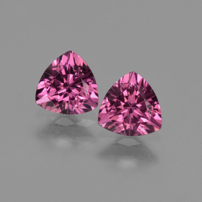 1.13 ct Pink Rhodolite Garnet Gemstone, Rhodolite Garnet Gem in Trillion Facet Shape for Sale.
