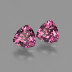 1.13 ct Pink Rhodolite Garnet Stone, Natural Rhodolite Garnet in Trillion Facet Shape for Sale