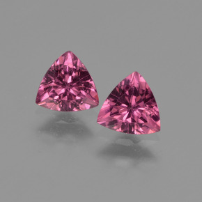 1.04 ct Pink Rhodolite Garnet Gemstone, Rhodolite Garnet Gem in Trillion Facet Shape for Sale.