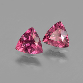 1.06 ct Pink Rhodolite Garnet Stone, Natural Rhodolite Garnet in Trillion Facet Shape for Sale