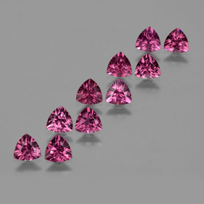 5.37 ct Pink Rhodolite Garnet Stone, Natural Rhodolite Garnet in Trillion Facet Shape for Sale