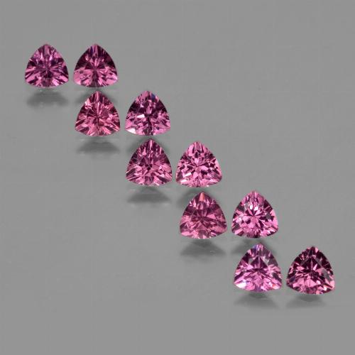 5.50 ctw Purple Rhodolite Garnet Gemstones, Rhodolite Garnet Gems in Trillion Facet Shape for Sale.