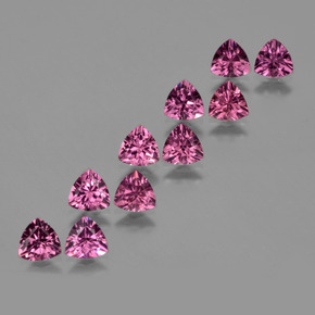 5.50 ctw Purple Rhodolite Garnet Stones, Natural Rhodolite Garnet in Trillion Facet Shape for Sale