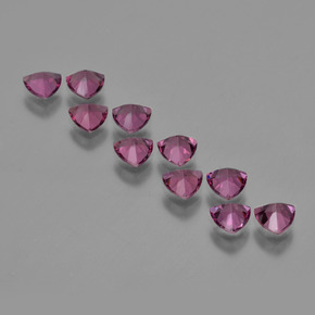 Rhodolite Garnet Gemstones in 5.2 x 5.2 mm Size for Sale, Rhodolite Garnet Stones in Deep Pink Berry Purple Color