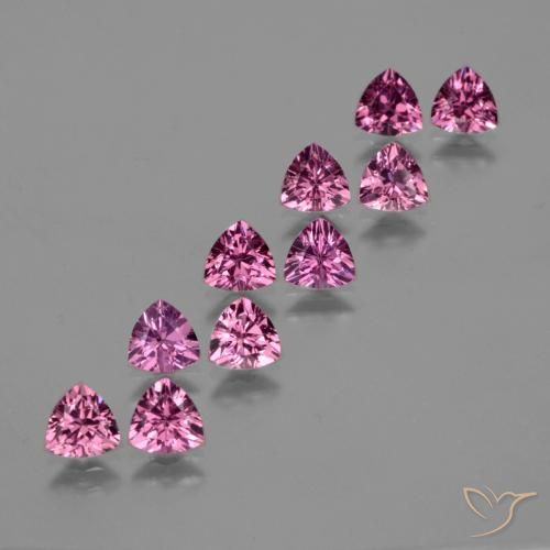 5.40 ctw Purple Rhodolite Garnet Stones, Natural Rhodolite Garnet in Trillion Facet Shape for Sale