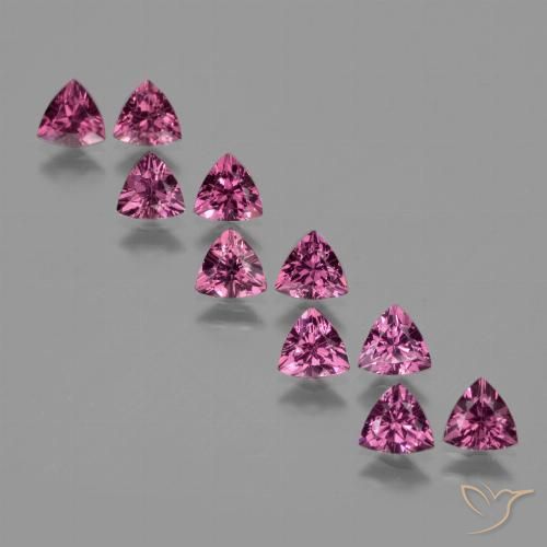 5.01ctw Natural Deep Magenta-Pink Rhodolite Garnet, Trillion, VS