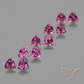 5.01 ctw Purple Rhodolite Garnet Stones, Natural Rhodolite Garnet in Trillion Facet Shape for Sale