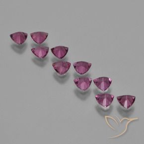 Rhodolite Garnet Gemstones in 5.2 x 5.1 mm Size for Sale, Rhodolite Garnet Stones in Deep Magenta-Pink Color