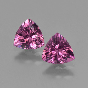 0.97 ct Pink Rhodolite Garnet Gemstone, Rhodolite Garnet Gem in Trillion Facet Shape for Sale.