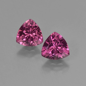 1.19 ct Pink Rhodolite Garnet Gemstone, Rhodolite Garnet Gem in Trillion Facet Shape for Sale.