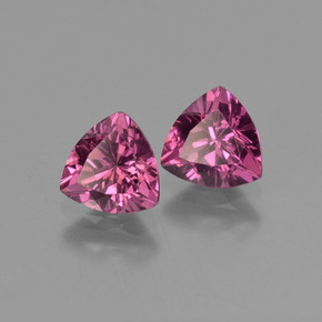 1.19 ct Pink Rhodolite Garnet Stone, Natural Rhodolite Garnet in Trillion Facet Shape for Sale