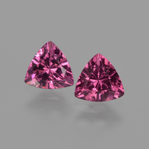 1.11 ct Pink Rhodolite Garnet Gemstone, Rhodolite Garnet Gem in Trillion Facet Shape for Sale.