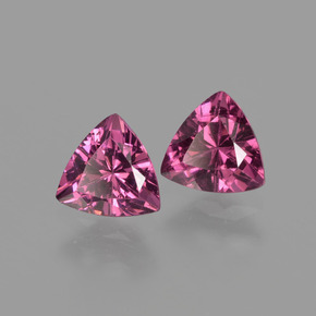 1.11 ct Pink Rhodolite Garnet Stone, Natural Rhodolite Garnet in Trillion Facet Shape for Sale