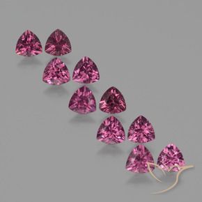 5.20 ctw Purple Rhodolite Garnet Stones, Natural Rhodolite Garnet in Trillion Facet Shape for Sale