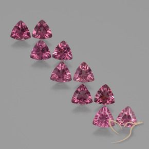 4.22 ctw Purple Rhodolite Garnet Stones, Natural Rhodolite Garnet in Trillion Facet Shape for Sale