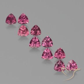 5.20 ctw Purple Rhodolite Garnet Stones, Natural Rhodolite Garnet in Trillion Facet Shape for Sale