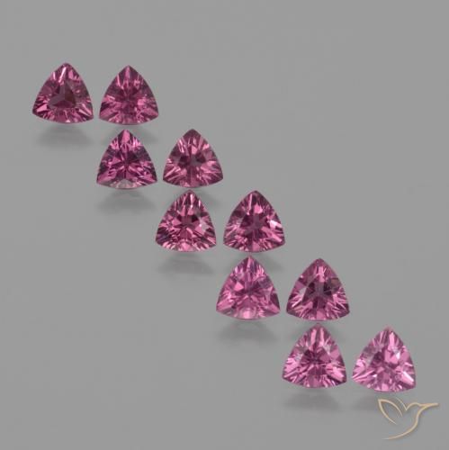 4.58 ctw Purple Rhodolite Garnet Stones, Natural Rhodolite Garnet in Trillion Facet Shape for Sale