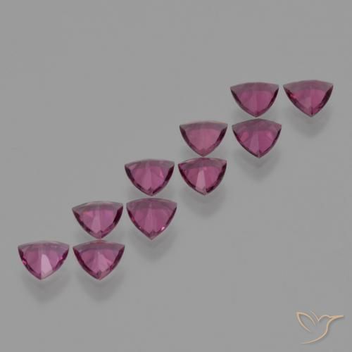 Rhodolite Garnet Gemstones in 5.2 x 5.1 mm Size for Sale, Rhodolite Garnet Stones in Deep Pink Berry Purple Color