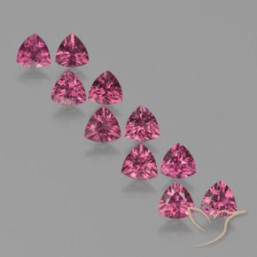 5.15 ctw Purple Rhodolite Garnet Stones, Natural Rhodolite Garnet in Trillion Facet Shape for Sale