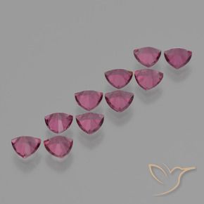 Rhodolite Garnet Gemstones in 5 x 5 mm (calibrated) Size for Sale, Rhodolite Garnet Stones in Rapberry Red Color
