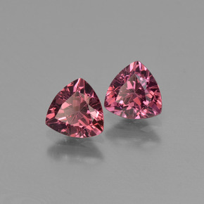 1.02 ct Pink Rhodolite Garnet Stone, Natural Rhodolite Garnet in Trillion Facet Shape for Sale
