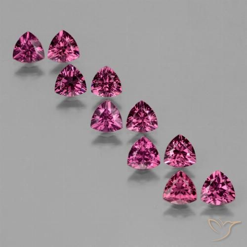 5.15ctw Natural Medium-Dark Purple Rhodolite Garnet, Trillion, VS