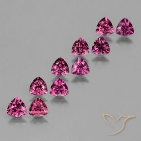 5.15 ctw Purple Rhodolite Garnet Stones, Natural Rhodolite Garnet in Trillion Facet Shape for Sale