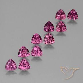 5.55 ctw Purple Rhodolite Garnet Stones, Natural Rhodolite Garnet in Trillion Facet Shape for Sale