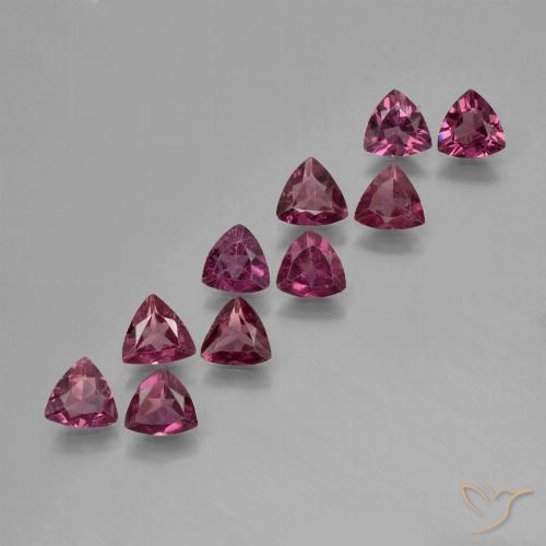 3.8 ct Trillion Cut Rhodolite Garnet, 5.1 x 5 mm From Mozambique, Photo A