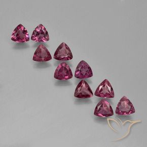 3.80 ctw Purple Rhodolite Garnet Stones, Natural Rhodolite Garnet in Trillion Facet Shape for Sale