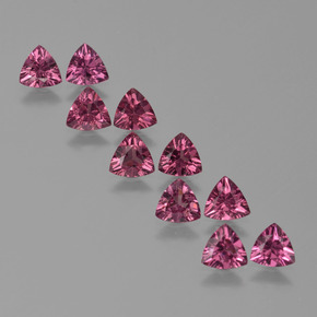 4.22 ctw Purple Rhodolite Garnet Stones, Natural Rhodolite Garnet in Trillion Facet Shape for Sale