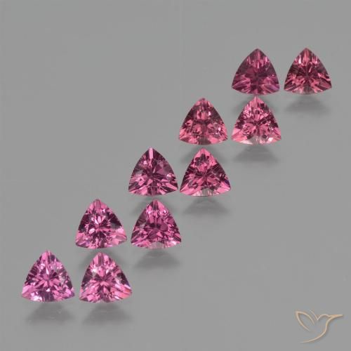 4.94ctw Natural Pink Berry Purple Rhodolite Garnet, Trillion, VS