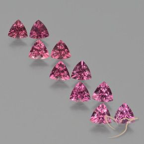 4.94 ctw Purple Rhodolite Garnet Stones, Natural Rhodolite Garnet in Trillion Facet Shape for Sale