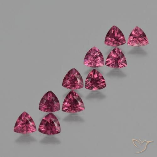 4.67 ct Trillion Cut Rhodolite Garnet, 5.1 x 5.1 mm From Mozambique, Photo A