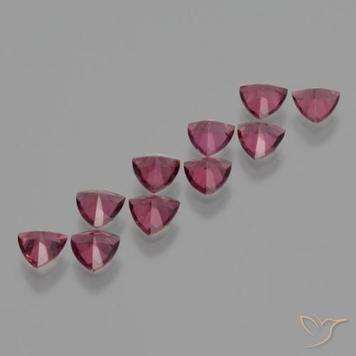 Rhodolite Garnet Gemstones in 5 x 5 mm (calibrated) Size for Sale, Rhodolite Garnet Stones in Reddish Purple Color