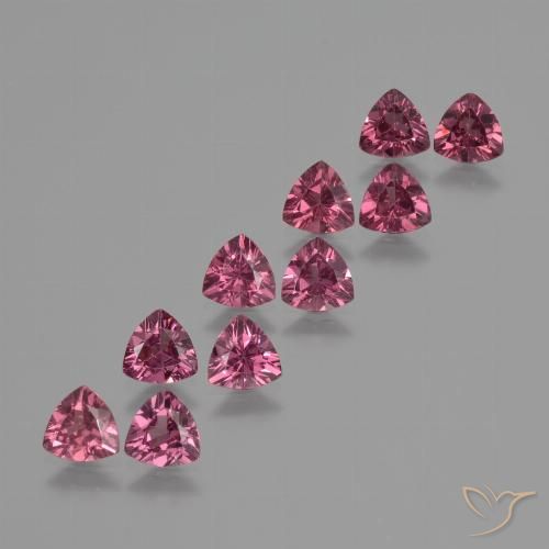 4.93 ct Trillion Cut Rhodolite Garnet, 5.2 x 5.2 mm From Mozambique, Photo A