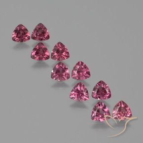 4.93 ctw Purple Rhodolite Garnet Stones, Natural Rhodolite Garnet in Trillion Facet Shape for Sale