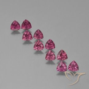 4.85 ctw Purple Rhodolite Garnet Stones, Natural Rhodolite Garnet in Trillion Facet Shape for Sale