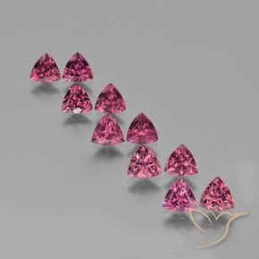 5.43 ctw Purple Rhodolite Garnet Stones, Natural Rhodolite Garnet in Trillion Facet Shape for Sale