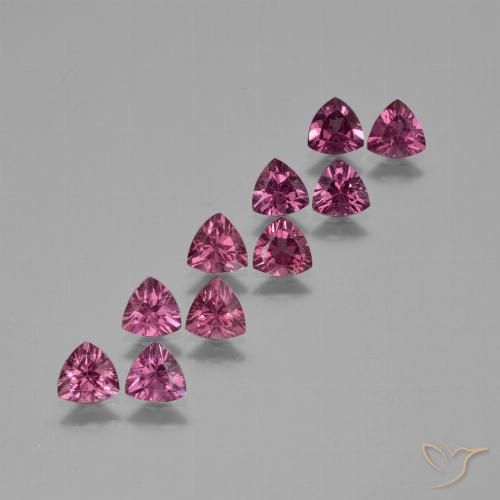 4.52 ct Trillion Cut Rhodolite Garnet, 5.1 x 5.1 mm From Mozambique, Photo A