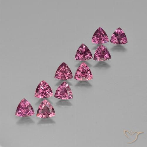 Magenta-Pink Родолит Гранат Камень - 0.5ct Огранка Триллион Фасетная (ID: 424064)