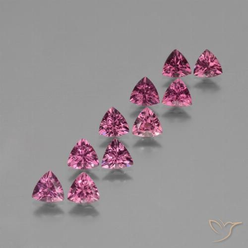 4.71 ct Trillion Cut Rhodolite Garnet, 5.2 x 5 mm From Mozambique, Photo A