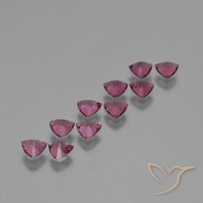 Rhodolite Garnet Gemstones in 5 x 5 mm (calibrated) Size for Sale, Rhodolite Garnet Stones in Magenta-Pink Color