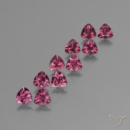 5.15ctw Natural Pink Berry Purple Rhodolite Garnet, Trillion, VS