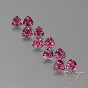 5.15 ctw Purple Rhodolite Garnet Stones, Natural Rhodolite Garnet in Trillion Facet Shape for Sale