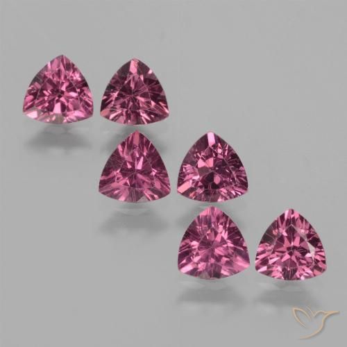 Granato rodolite taglio trilioni da 2,89 ct, 5,1 x 5 mm dal Mozambico, Photo A